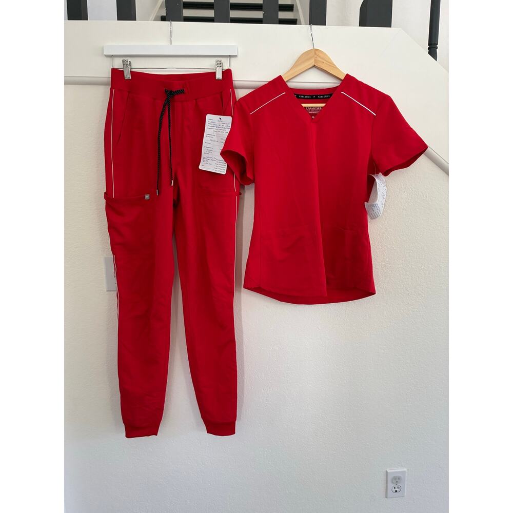 NWT Fabletics Womens XS Tall High Rise On Call Joggers & XS Method Top READ